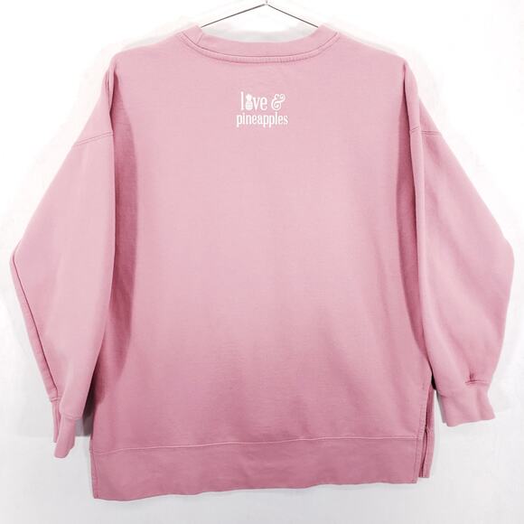 Love & Pineapples Sweatshirt Womens Size M Pink Thats A Horrible Idea Print Top - Picture 5 of 7